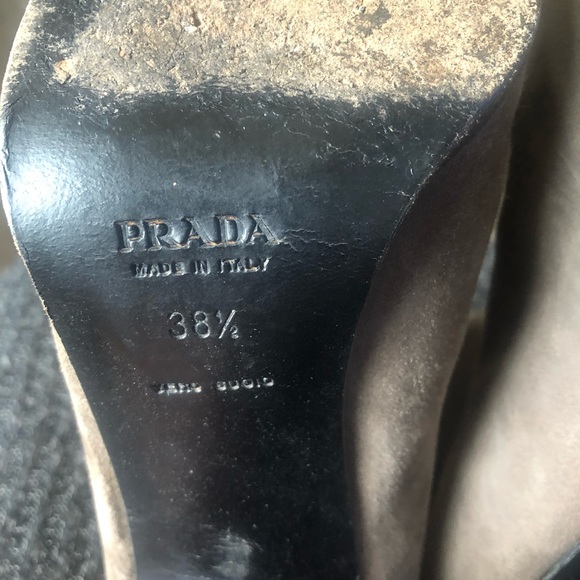 Prada Grey Suede Knee High Boot Sz 38.5 - Picture 4 of 4